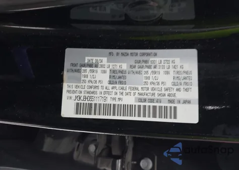 2025 Mazda Cx-70 3.3 Turbo Preferred Package z USA, uszkodzony, nr VIN JM3KJBHD6S1117191